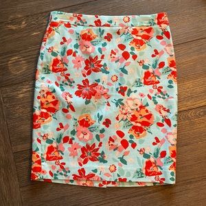J Crew Floral pencil skirt
